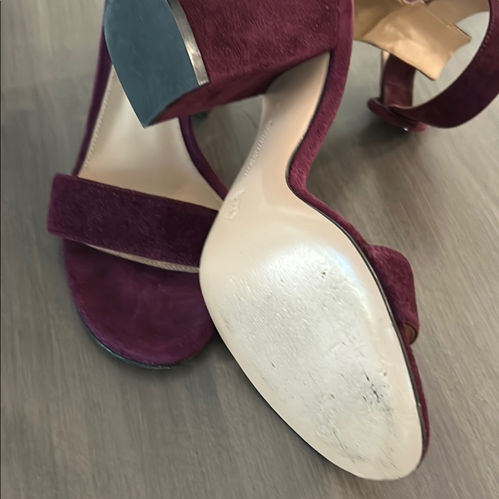 Gianvito Rossi Purple Suede Block Heel Heels - Picture 2 of 4